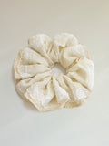 Lace Bow Scrunchie Light Yellow