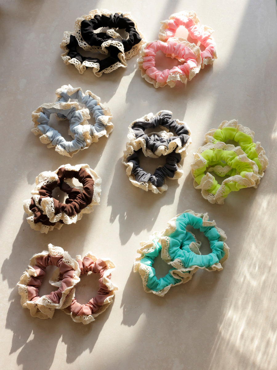 Lace Kiss Set Scrunchie Grey