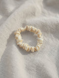 Blissful Pure Silk Scrunchie Cream White