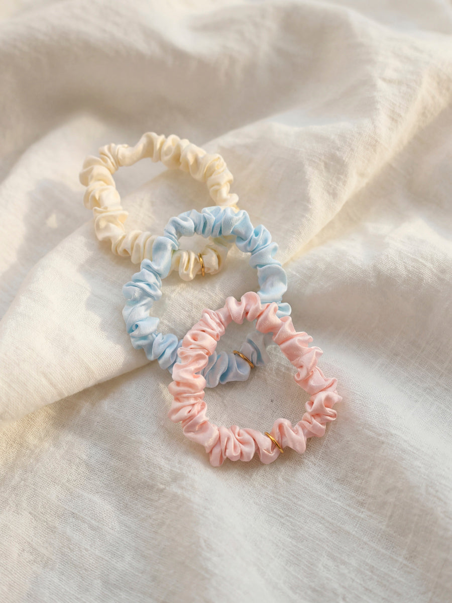 Blissful Pure Silk Scrunchie Cream Pink