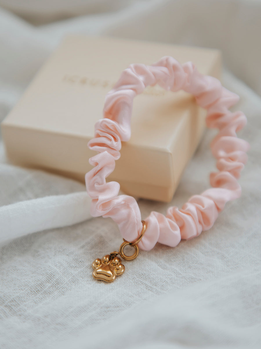 Blissful Pure Silk Scrunchie Cream Pink