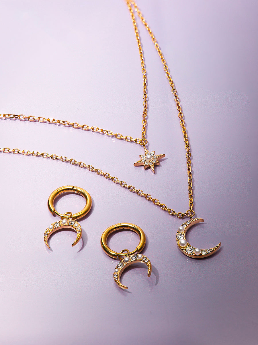 Moon Phase N Star Double Layer Kette