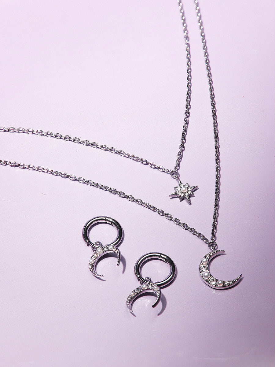Moon Phase N Star Double Layer Kette