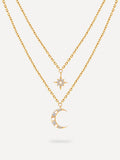 Moon Phase N Star Double Layer Kette