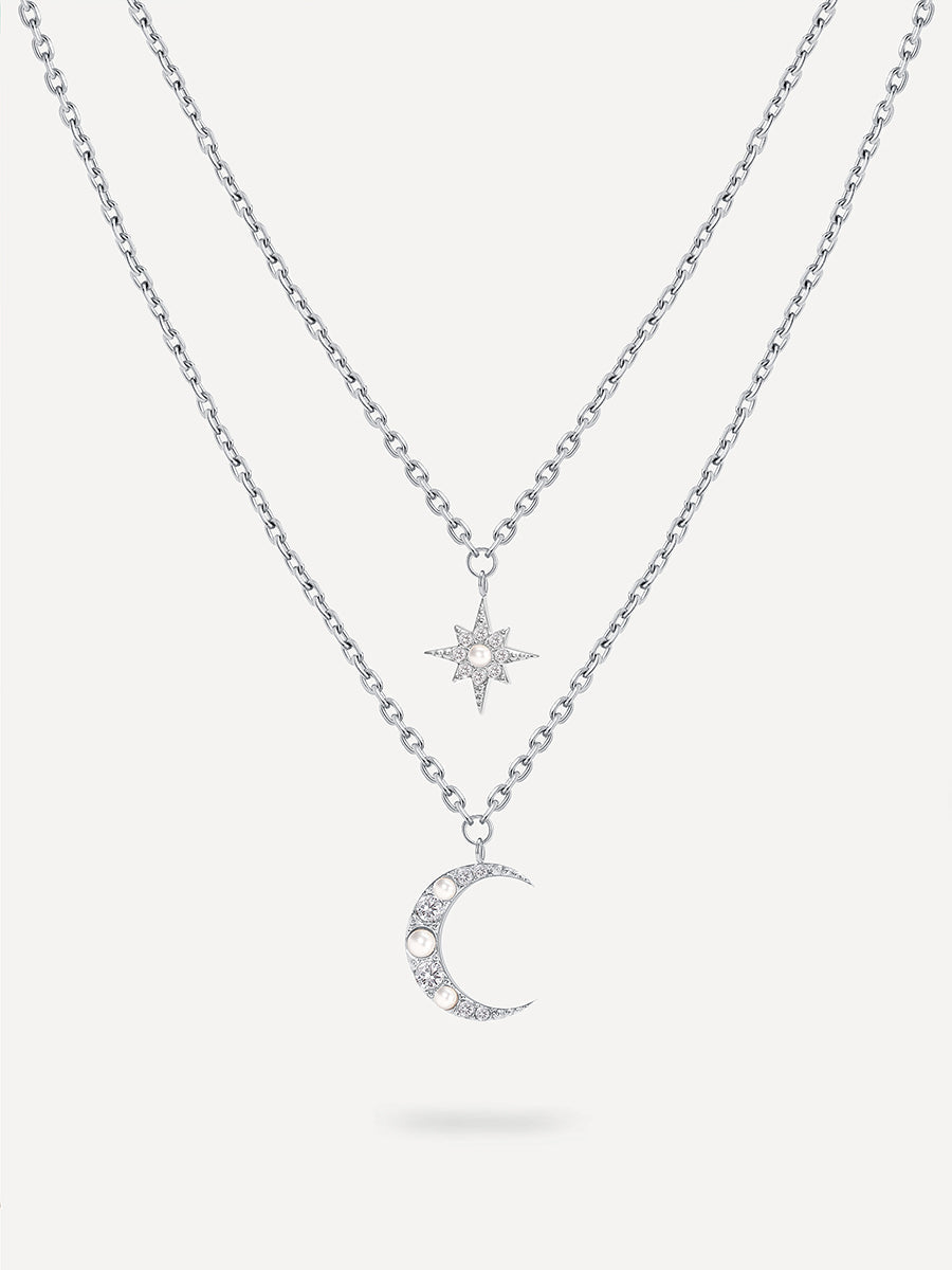 Moon Phase N Star Double Layer Kette