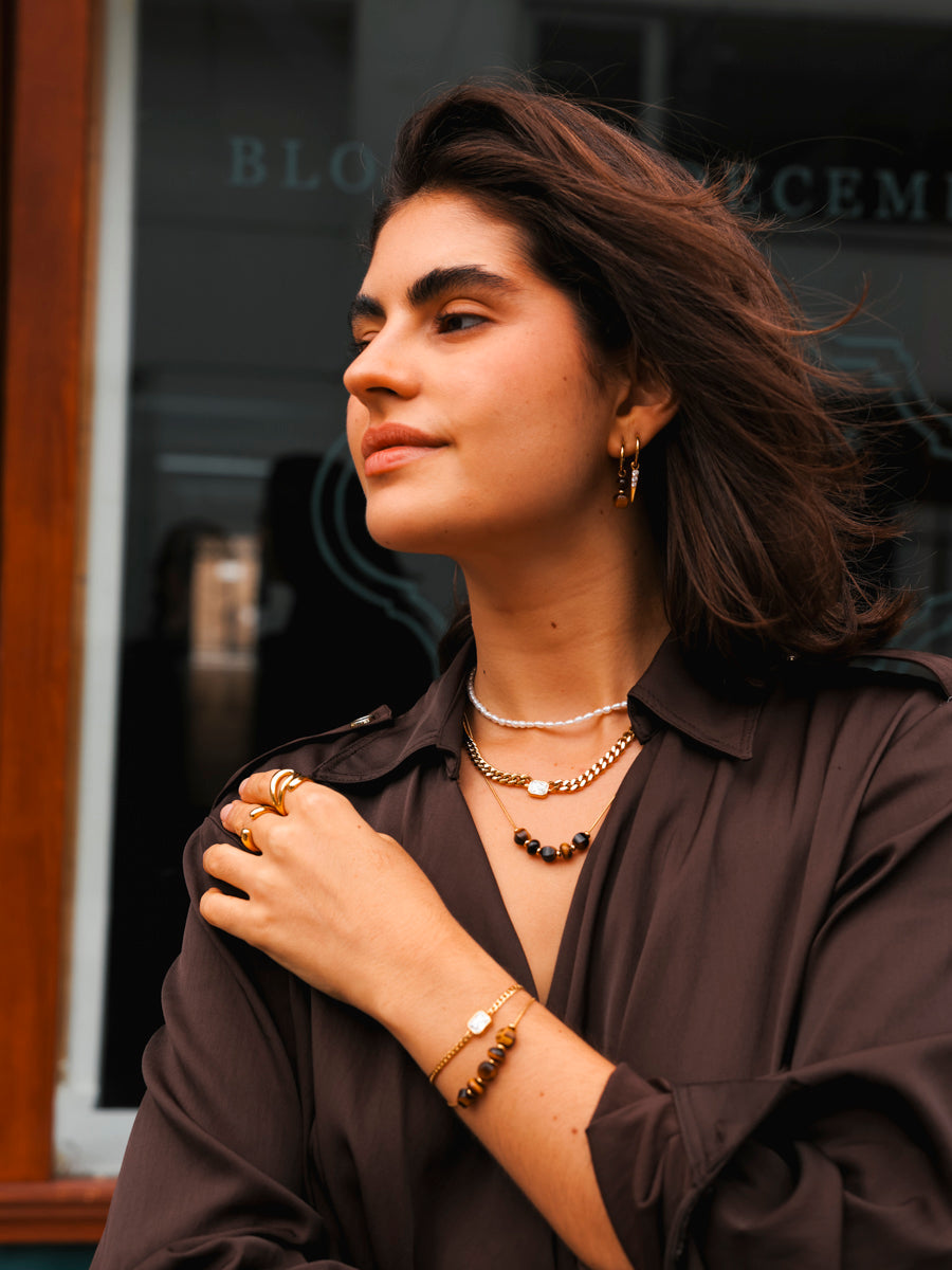 Modern Tiger's Eye Kette