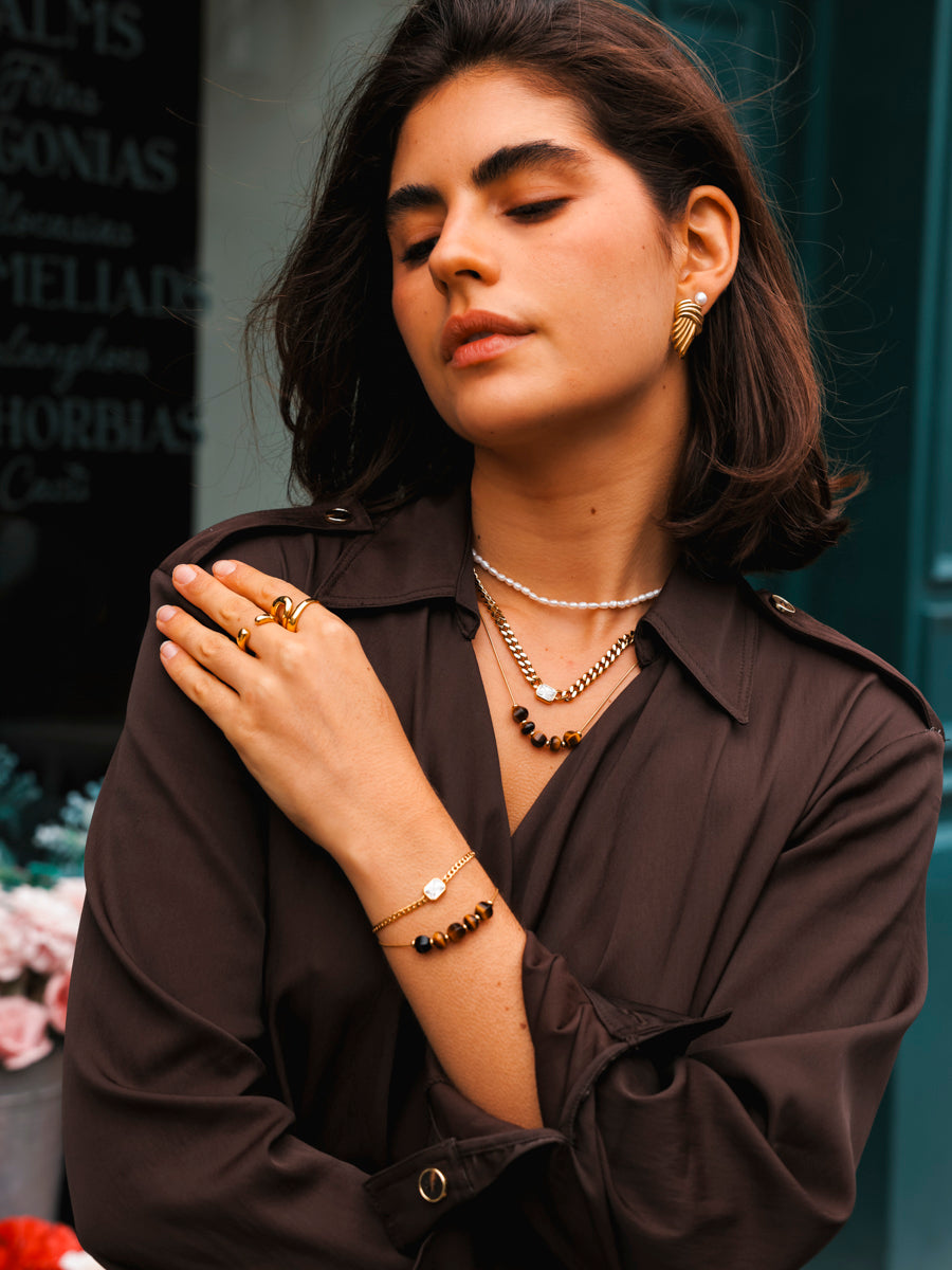 Modern Tiger's Eye Kette