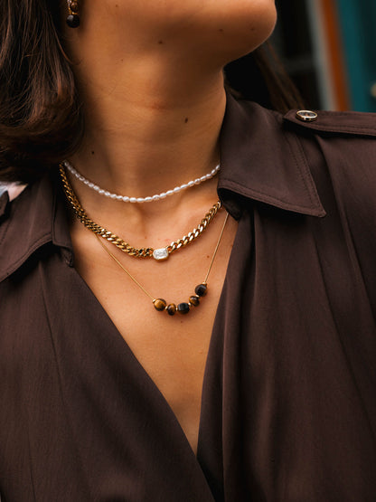 Modern Tiger's Eye Kette