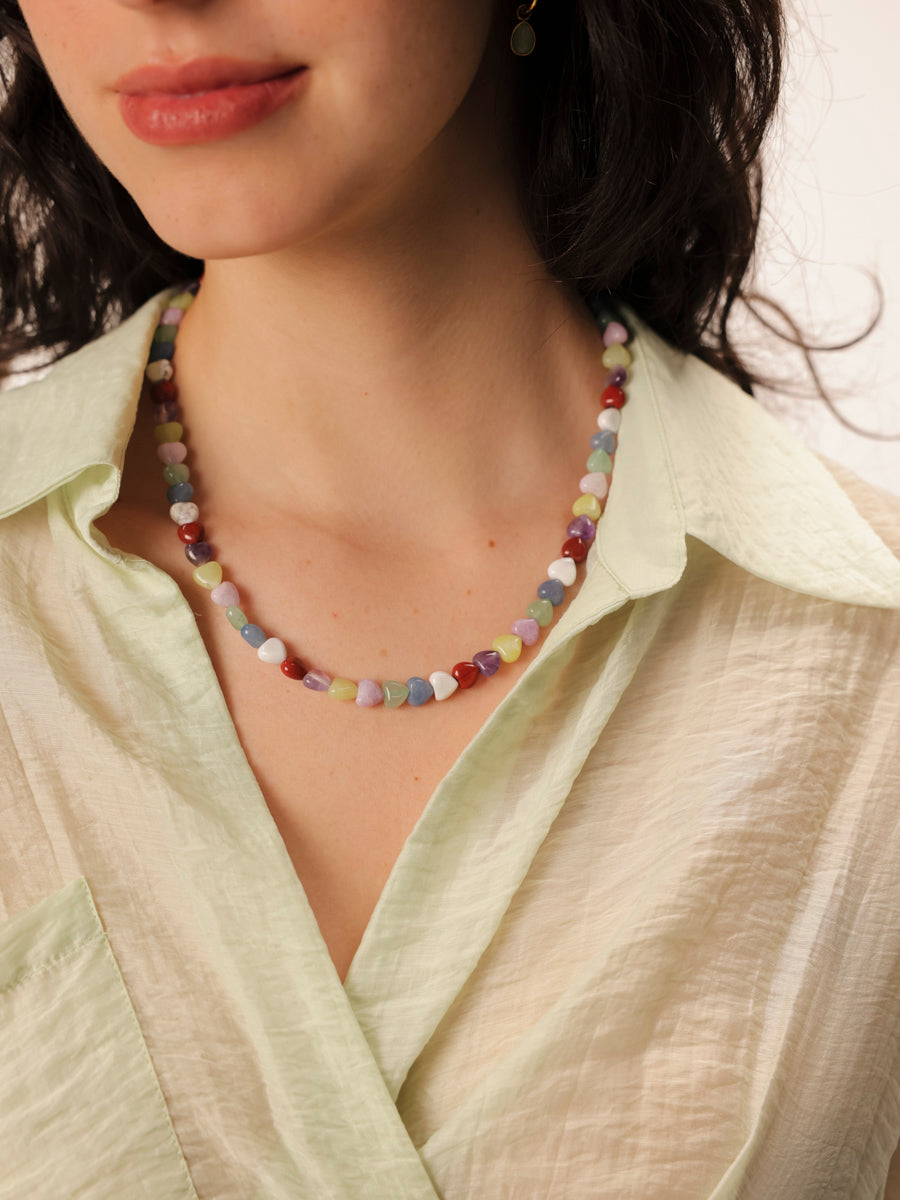 Rainbow Heart Kette