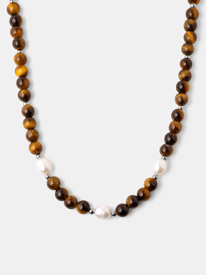 Dawn Pearl Tiger's Eye Kette
