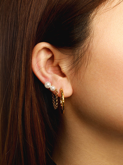 25MM TEXTURED HOOPS MEDIUM OHRRINGE