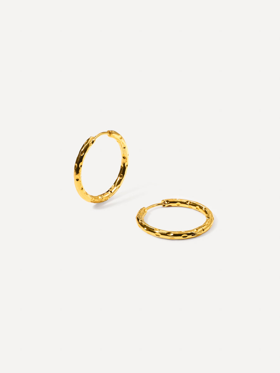 25MM TEXTURED HOOPS MEDIUM OHRRINGE