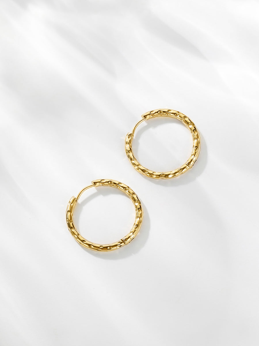25MM TEXTURED HOOPS MEDIUM OHRRINGE