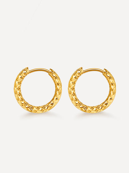 16mm TEXTURED HOOPS SMALL OHRRINGE