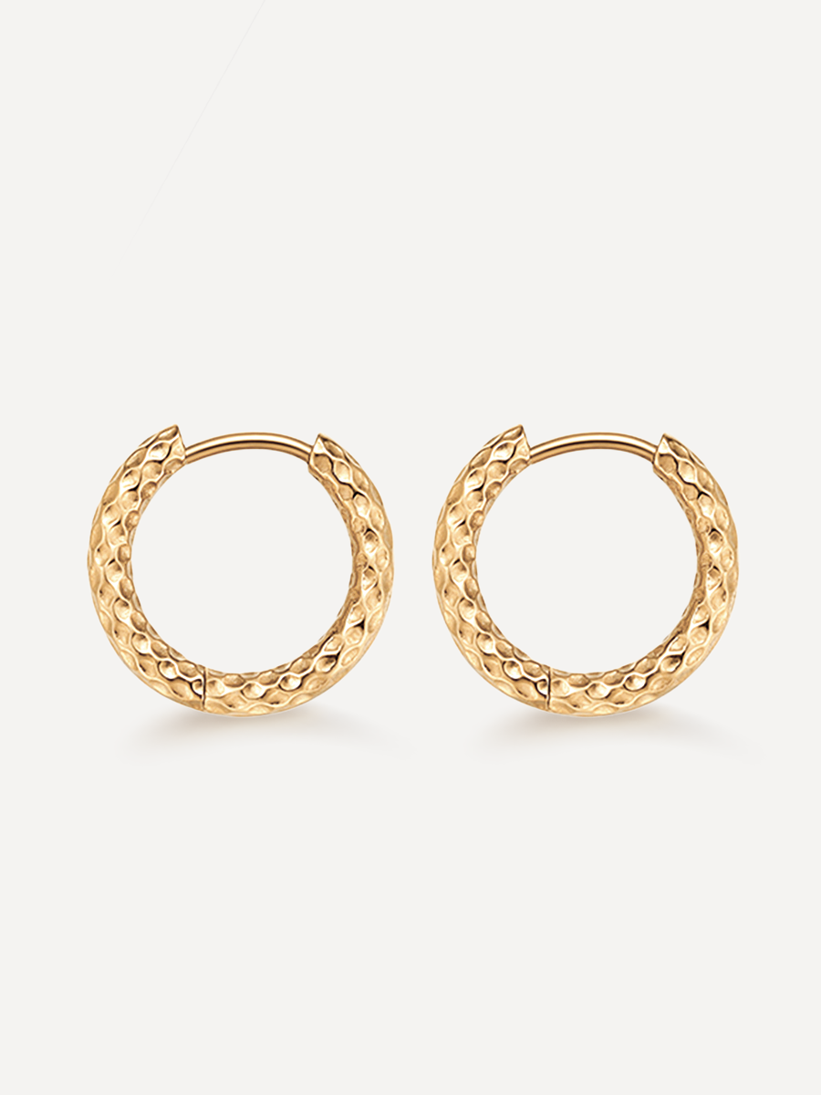 16mm TEXTURED HOOPS SMALL OHRRINGE