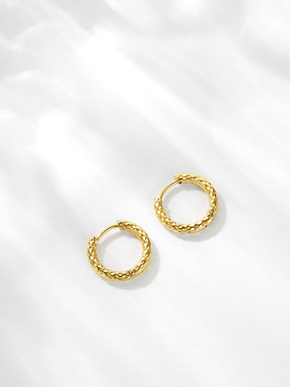 16mm TEXTURED HOOPS SMALL OHRRINGE