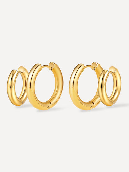 Smooth & Glossy Hoops Ohrringe Set