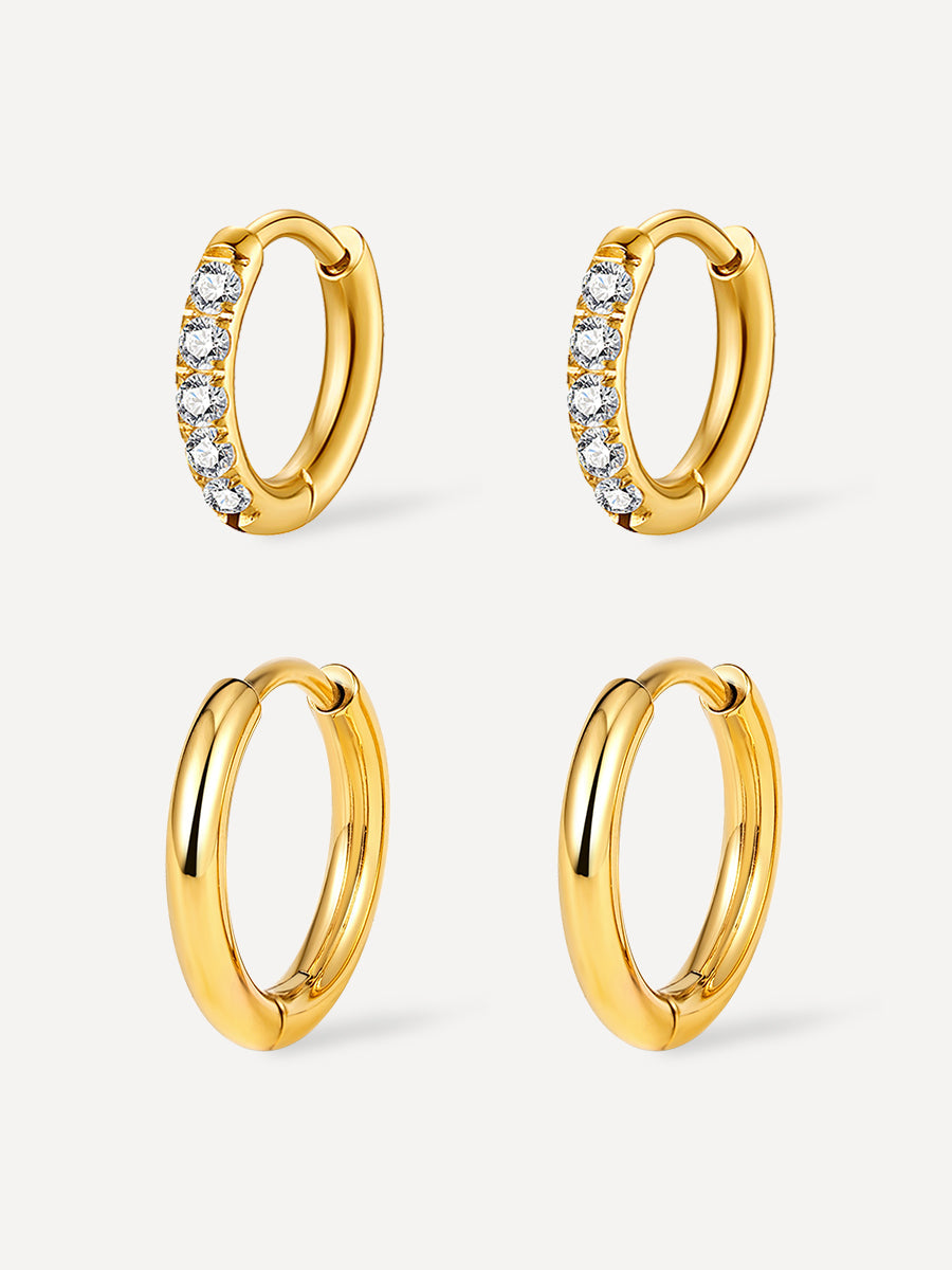 Slim & Shine Hoops Ohrringe Set