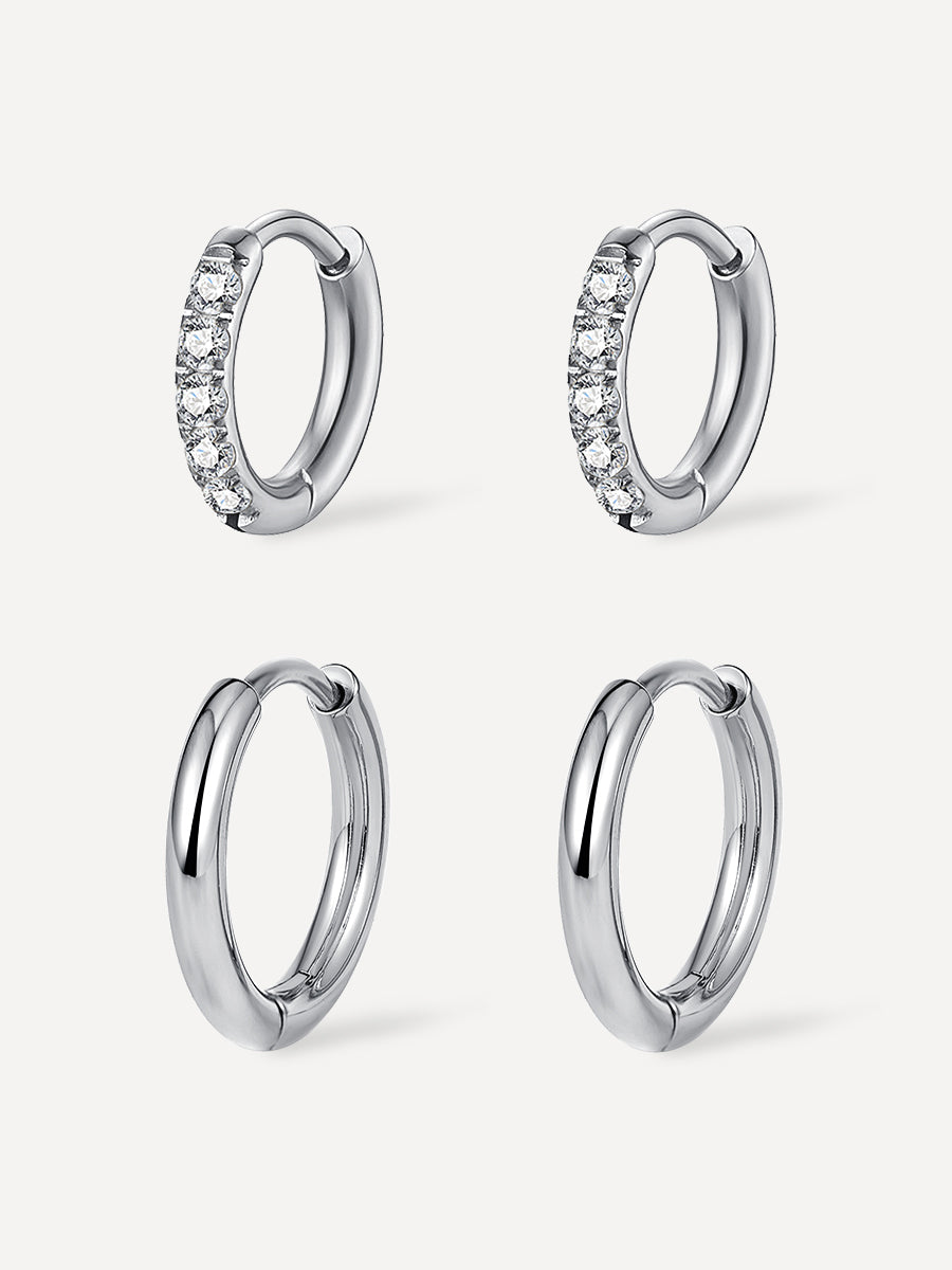 Slim & Shine Hoops Ohrringe Set