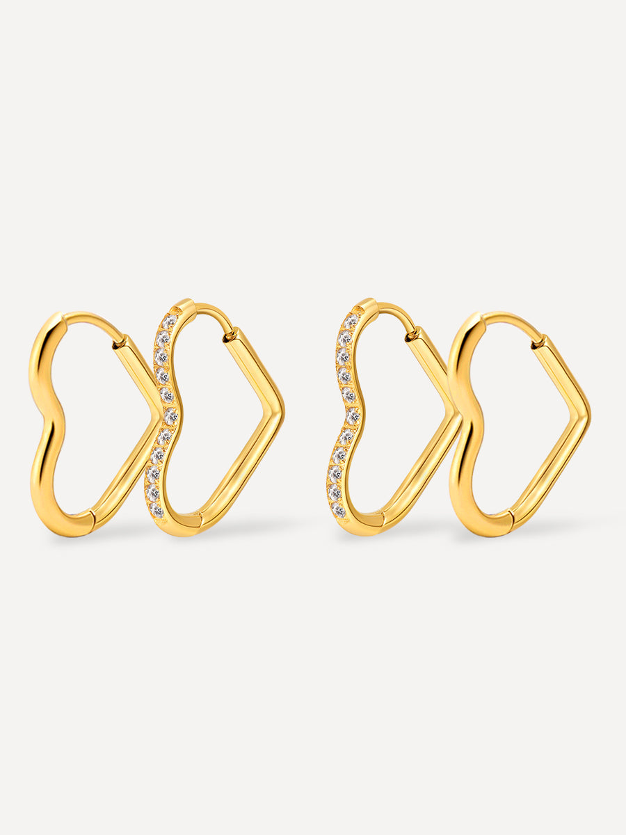 Glow & Grit Open Heart Ohrringe Set