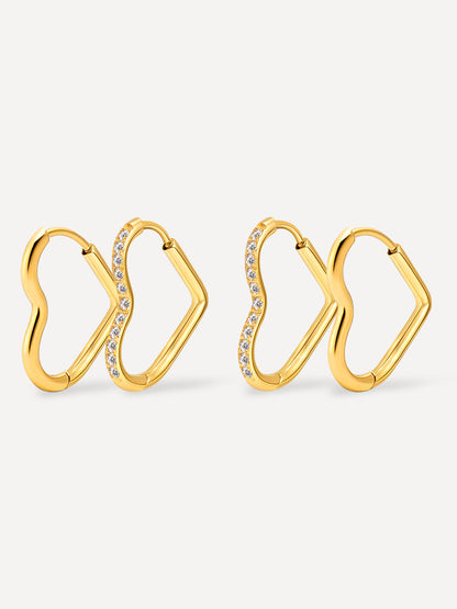 Glow & Grit Open Heart Ohrringe Set