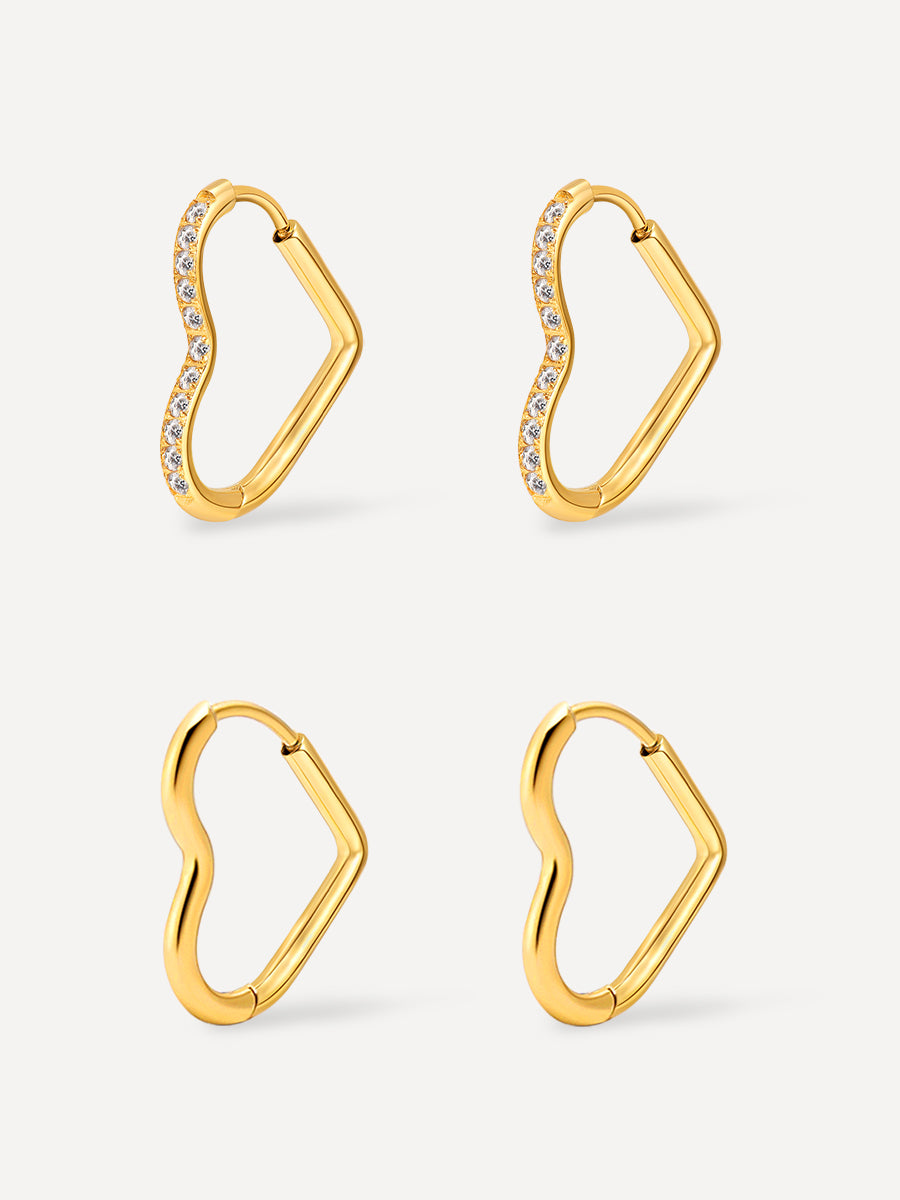 Glow & Grit Open Heart Ohrringe Set
