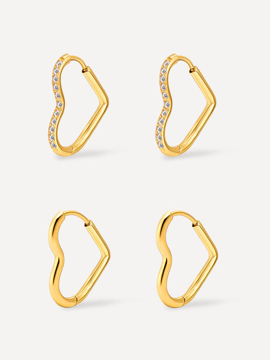 Glow & Grit Open Heart Ohrringe Set