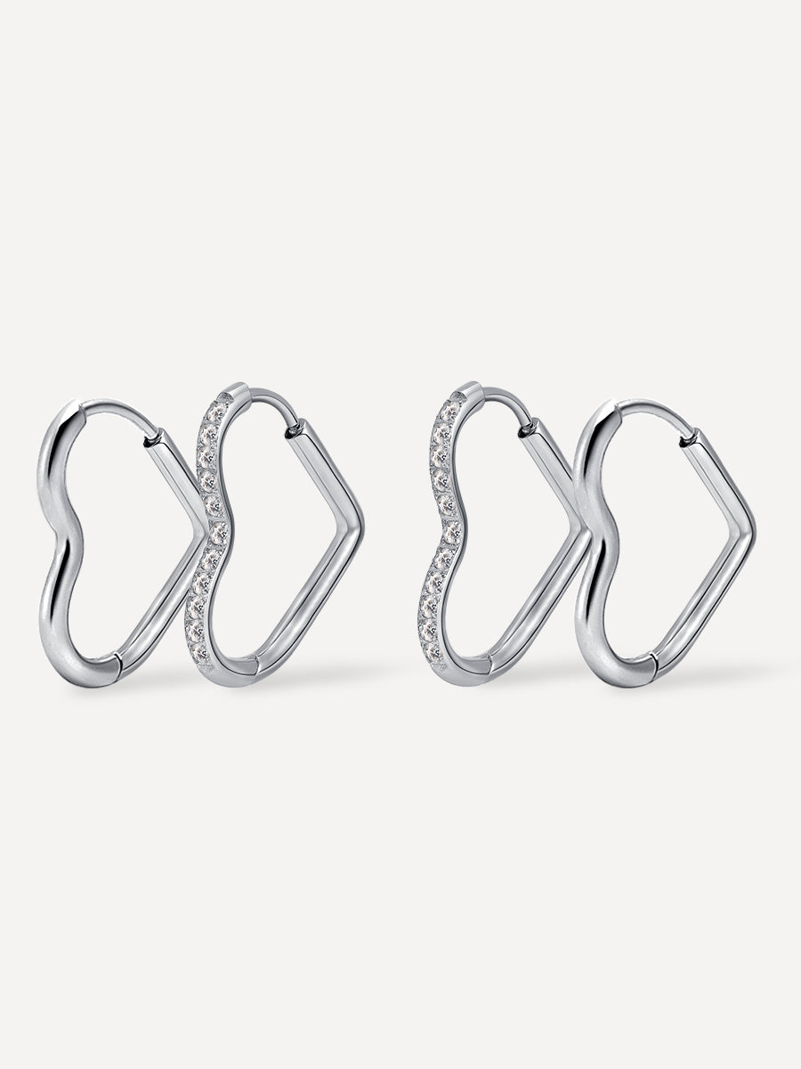 Glow & Grit Open Heart Ohrringe Set