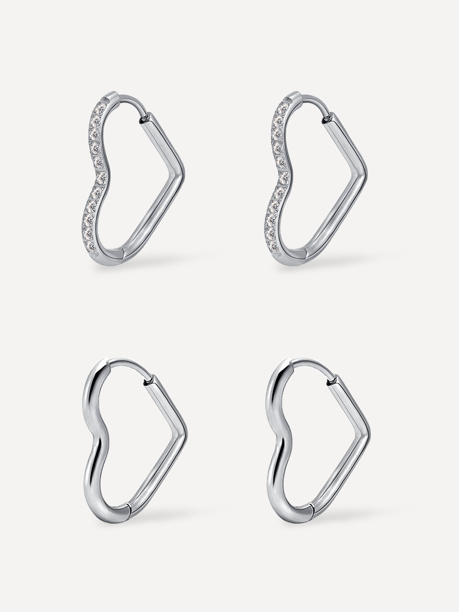 Glow & Grit Open Heart Ohrringe Set