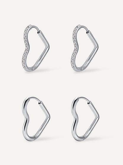 Glow & Grit Open Heart Ohrringe Set