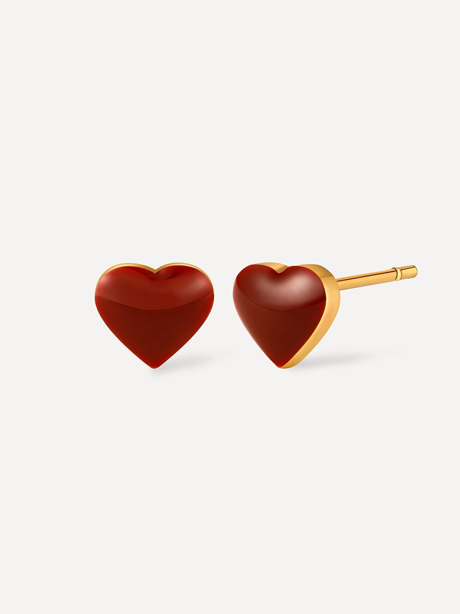 Red heart Ohrringe
