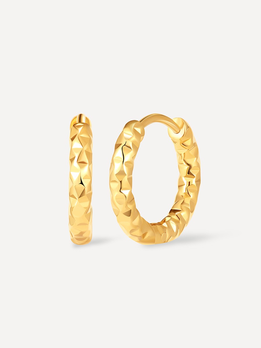 Wave Textured Hoop Ohrringe