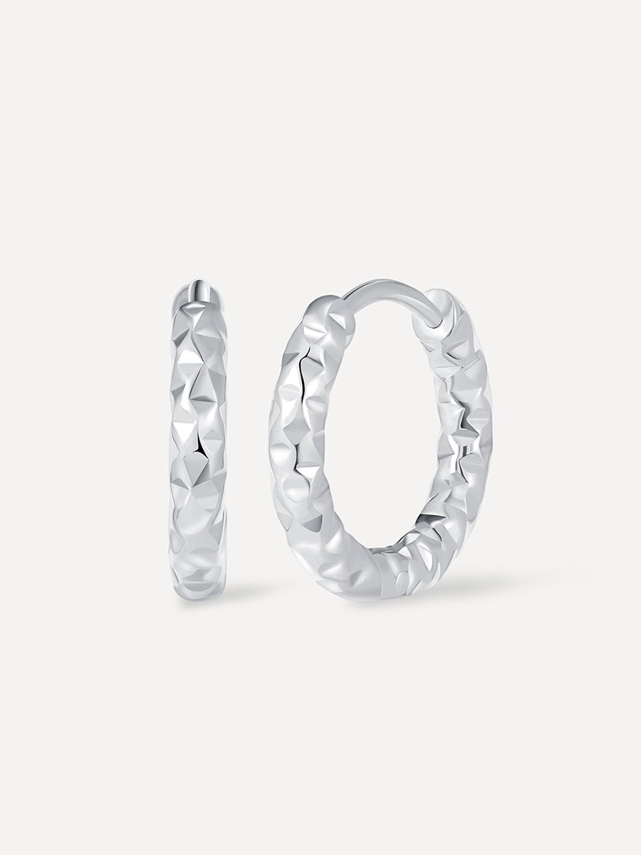 Wave Textured Hoop Ohrringe