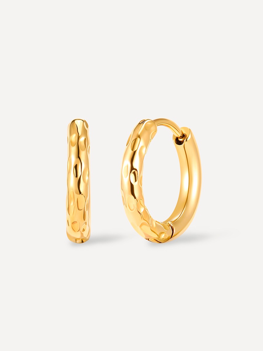 Small Half Texture  Hoop Ohrringe