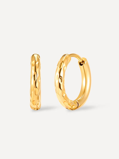 Small Half Texture  Hoop Ohrringe