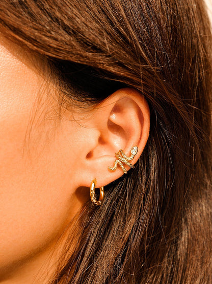 Small Half Texture  Hoop Ohrringe