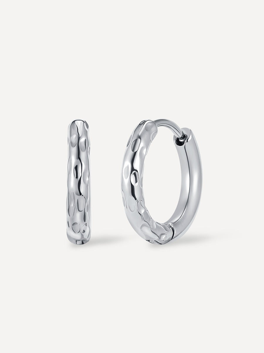 Small Half Texture  Hoop Ohrringe
