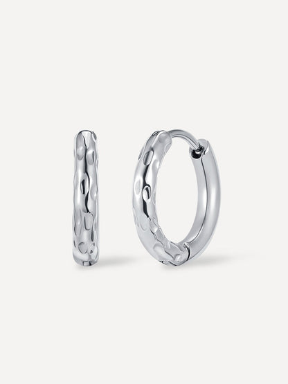 Small Half Texture  Hoop Ohrringe