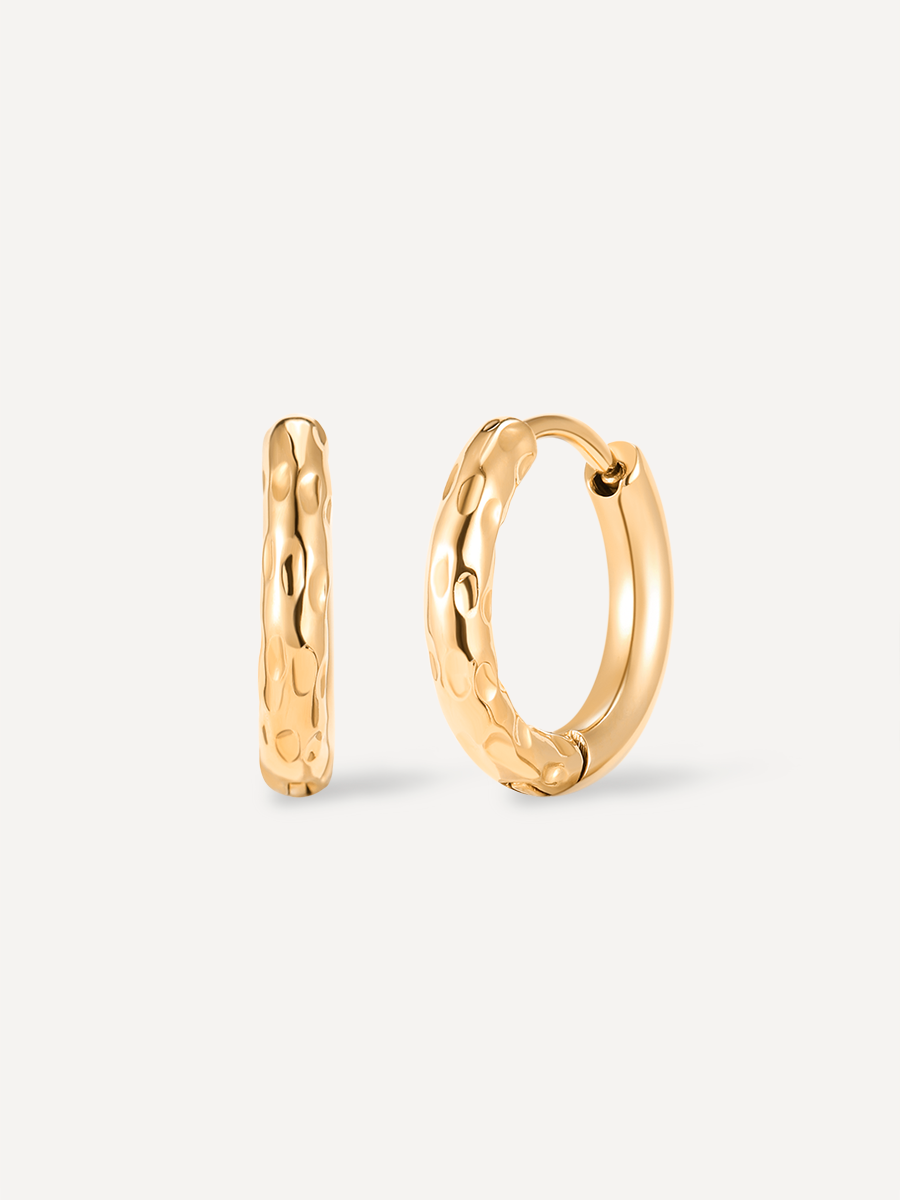 Small Half Texture  Hoop Ohrringe