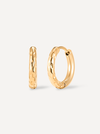 Small Half Texture  Hoop Ohrringe
