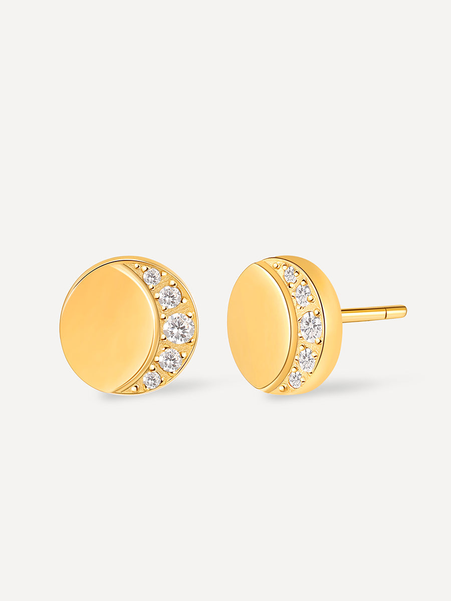 Moon Phase Crescent Light Stud Ohrringe