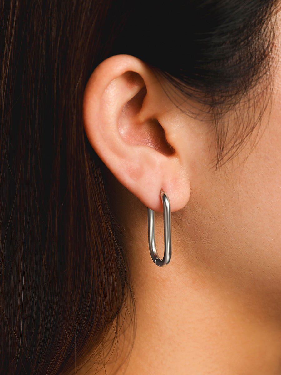 27mm Elegant Oval Ohrringe