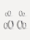 Twinkle Split Ohrringe Set Silber