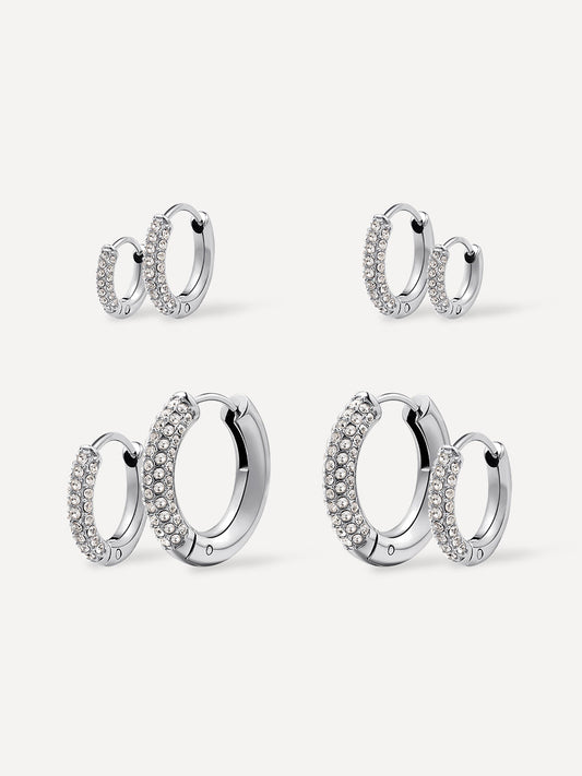 Twinkle Split Ohrringe Set Silber
