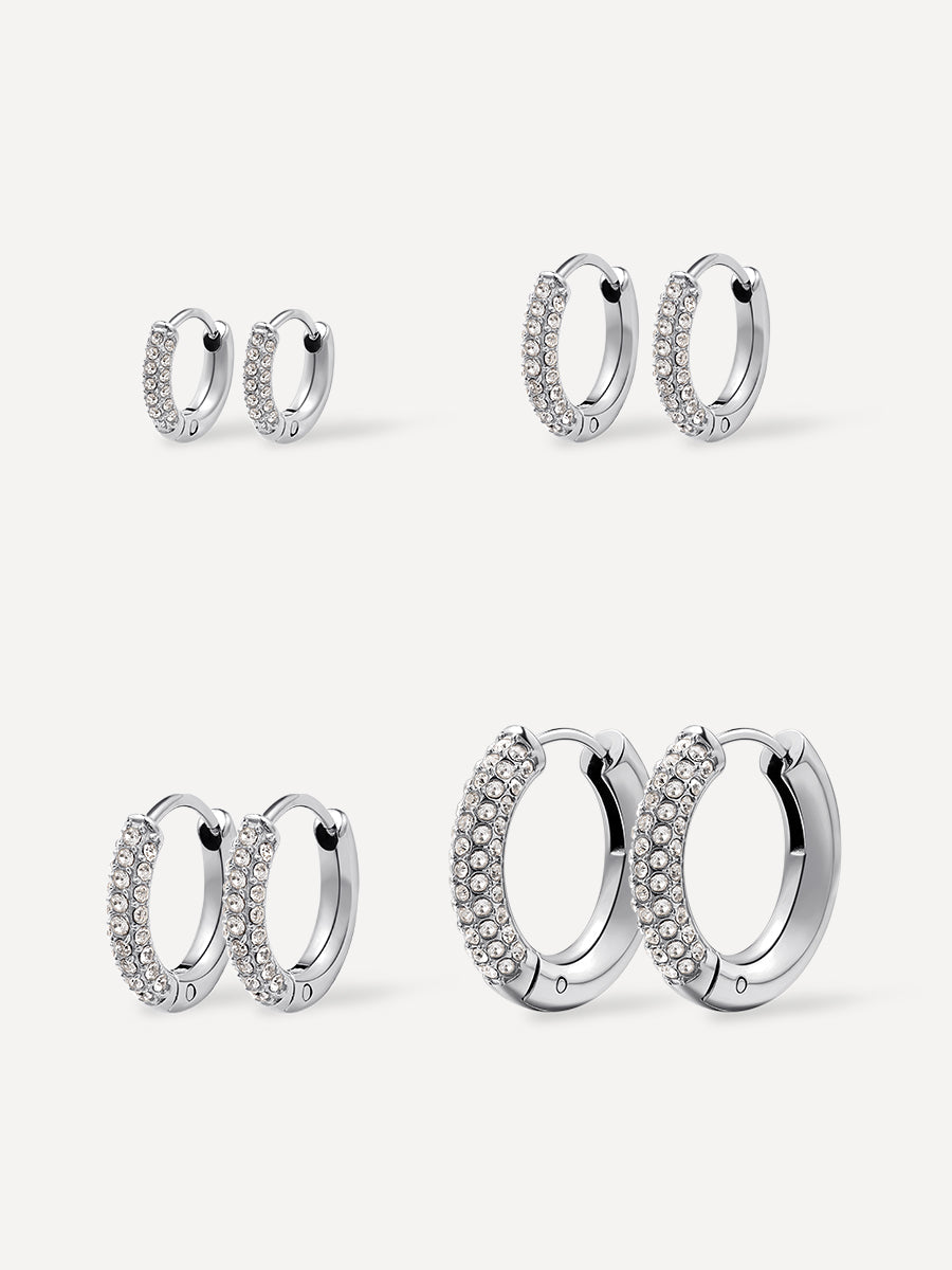 Twinkle Split Ohrringe Set Silber