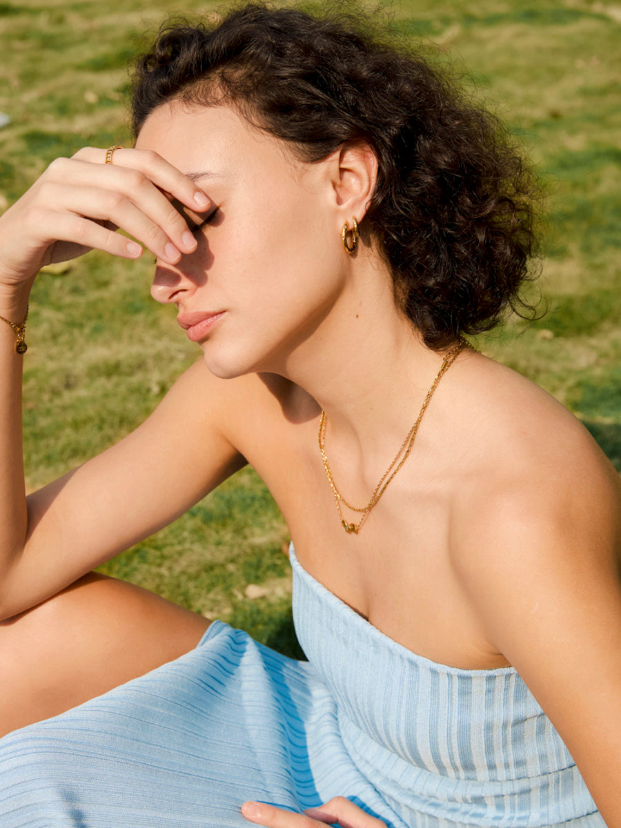 15mm Textured Hoops Mini Ohrringe