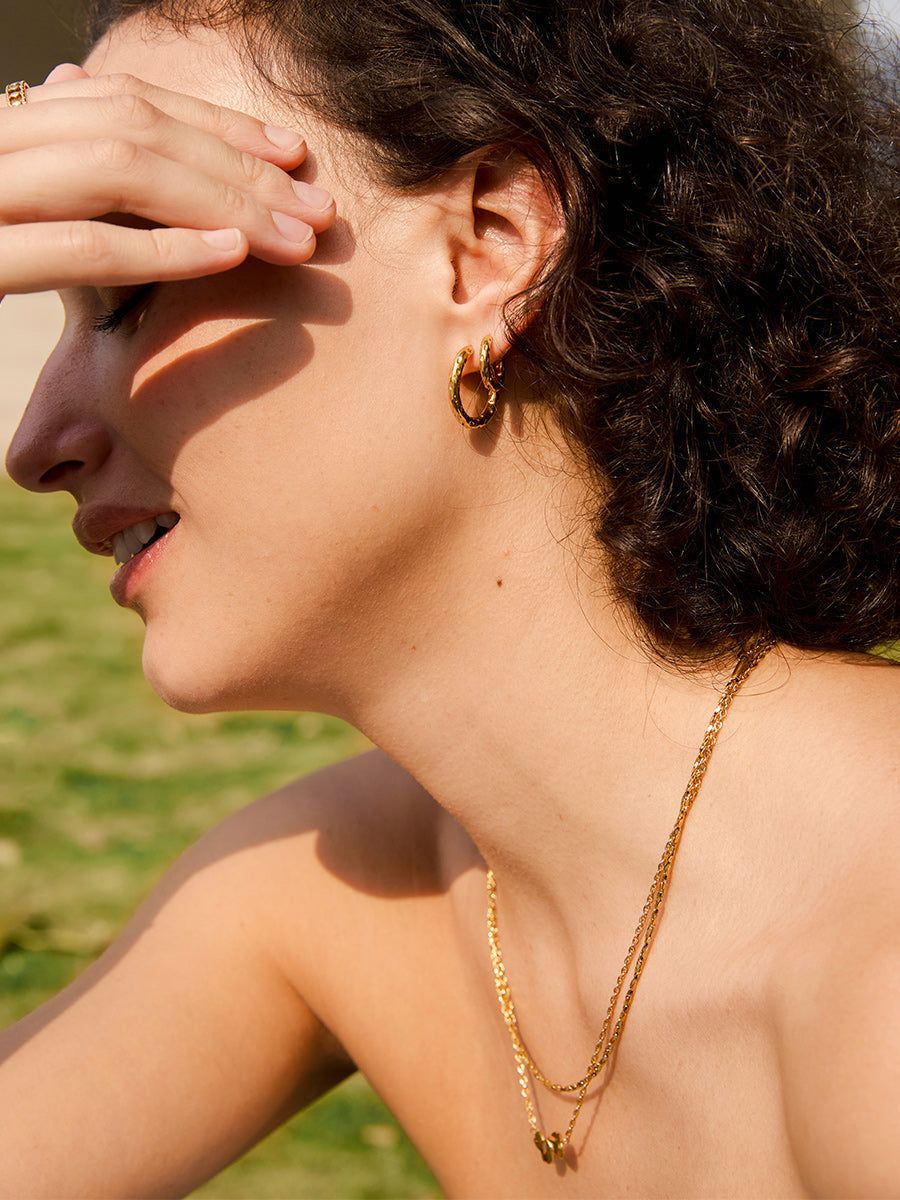 22mm Textured Hoops Ohrringe