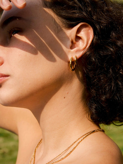 22mm Textured Hoops Ohrringe