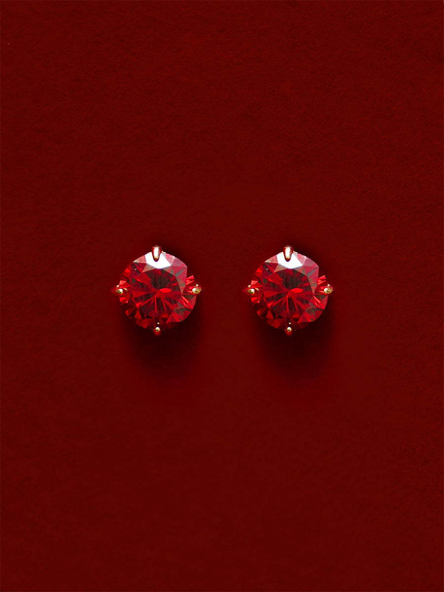 Crystal Delight Dark Red Small Stub-Ohrringe
