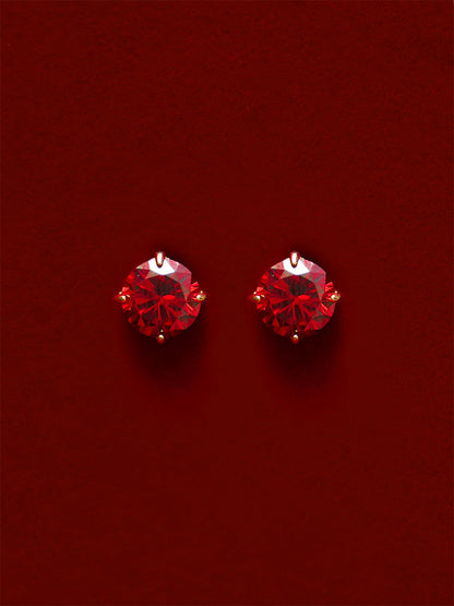 Crystal Delight Dark Red Small Stub-Ohrringe